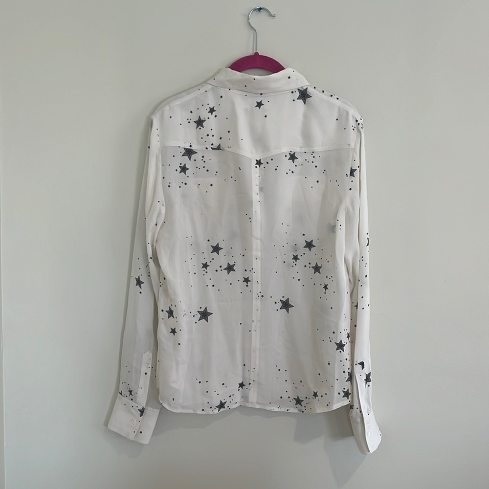 A.L.C “Arne” silk star print button down shirt 8 - Picture 4 of 4